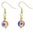 thumbnail image 3 of GlassOfVenice Murano Glass Mosaic Millefiori Ball Earrings - Klimt, 3 of 5