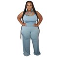 thumbnail image 4 of Plus Size 2 Piece Outfits Crop Top High Waisted Pants Sets, 4 of 8