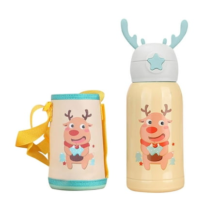 

Jpgif Smart Kids Water Bottle - 18 Oz 3 Lids (Straw Lid) Vacuum Insulated Water Bottl