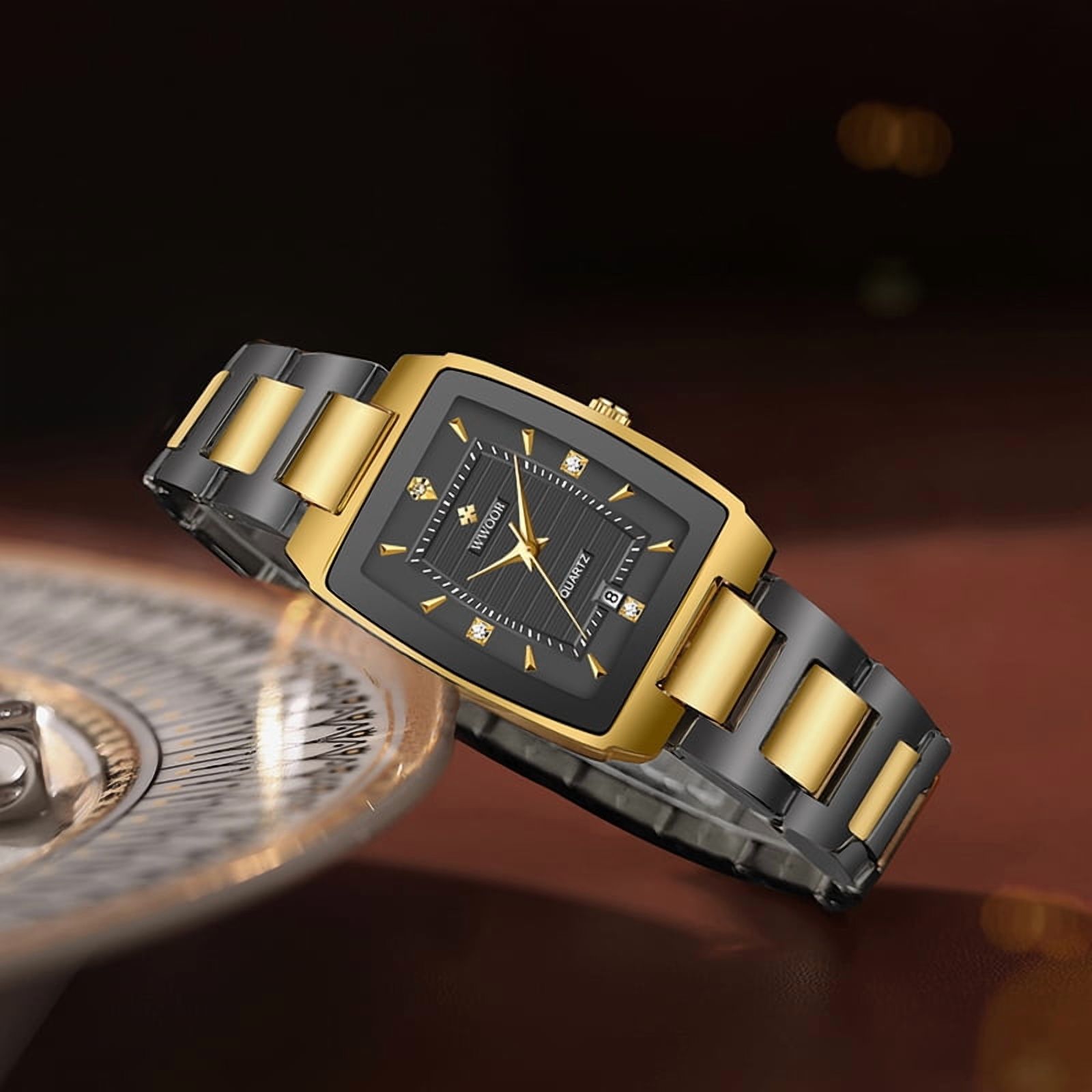 Square Watches for Women, Women's Wristwatches, Ladies Waterproof Stainless Steel Analog Small Dainty Gold Watch for Women