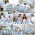 thumbnail image 5 of 3 Piece Geometric Stripe Duvet Cover Set Full Size,Microfiber Comforter/Quilt Cover with Corner Ties and 2 Pillowcases,Ombre Farmhouse Blue Vertical Striped All Season Bedding with Zipper Closure, 5 of 8