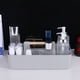 thumbnail image 4 of Caja organizadora de sobremesa con asa • Almacenamiento cosmético y teledirigido • Organizador de plástico 32x15x8cm • Beige, blanco, gris, 4 of 6