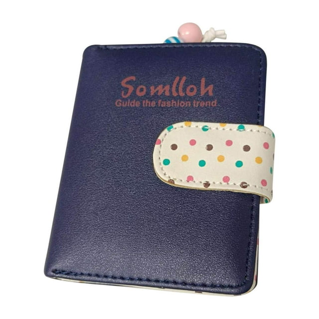 Women Girls Dots Wallet Clutch Coin Card Card Holder Holder Purse Handbag Blue