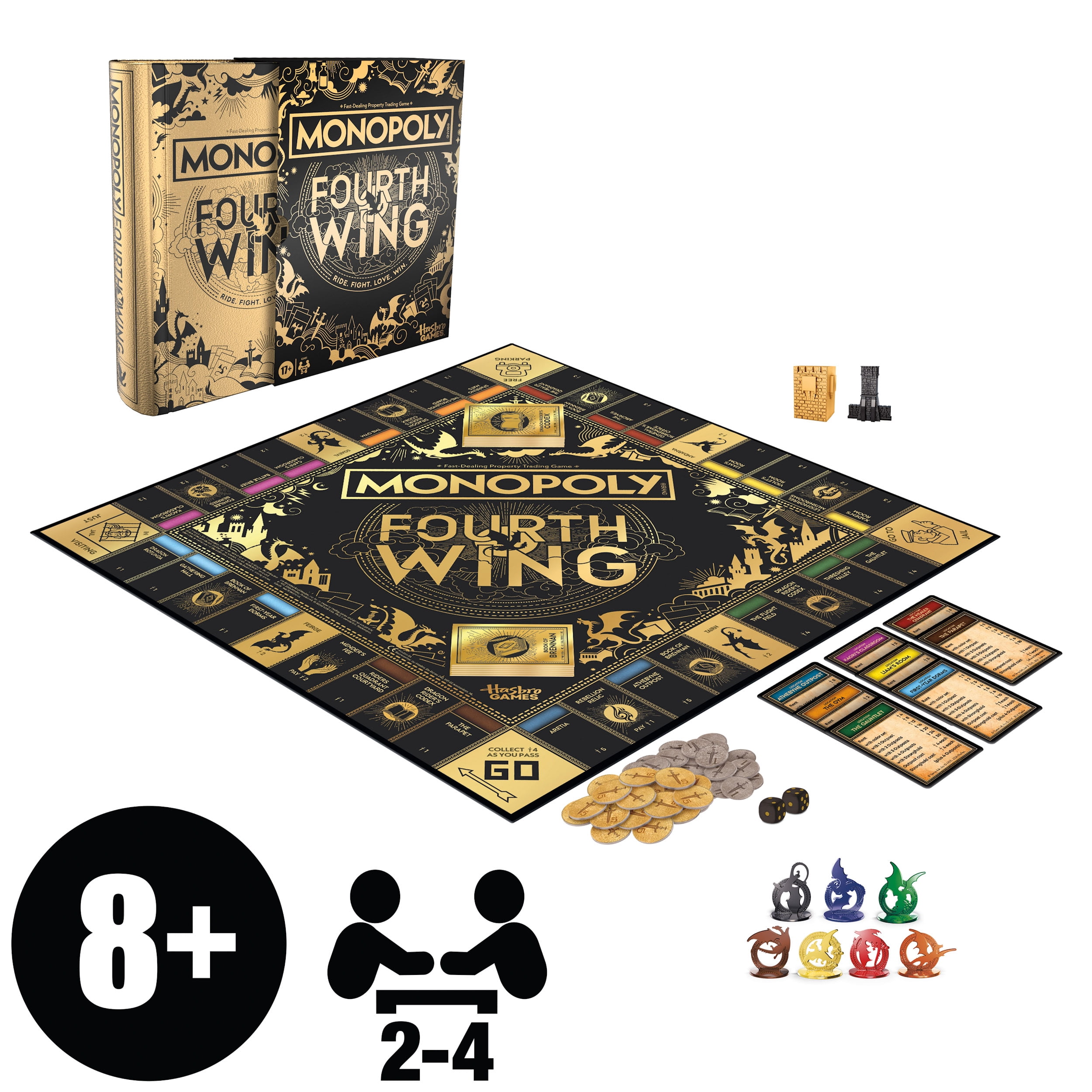 Monopoly Fourth Wing Edition Board Game, Officially Licensed Game for Ages 17+