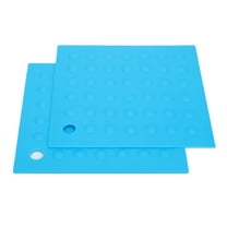 EEEkit 2pcs Silicone Trivet Mats, Heat Resistant Non-Slip Pot Holders, Hot Pads for Baking, Cooking, Blue