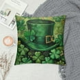 thumbnail image 2 of Nawypu Happy St Patricks Day Pillow Covers Blessed Hat Lucky Clover Shamrocks Decorative Square Pillow Cases Holiday Striped Cushion Case Spring Party Home Decor for Sofa Couch Bedroom, 2 of 5