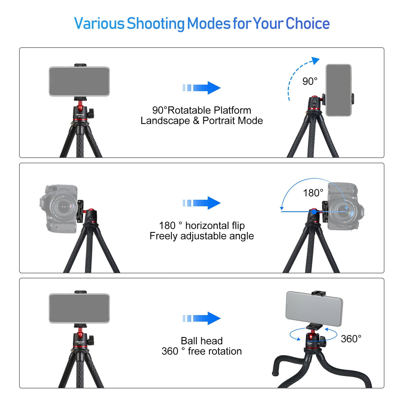 Ulanzi MT-11 Flexible Octopus Portable Tripod for Universal Camera Mobile Phone