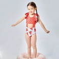 thumbnail image 4 of TAIAOJING Girls Swimwear Cute Watermelon Print Swimsuit Pool Hawaii Tropical Beachwear For Toddler Kids Summer Beach Outfits Sets Playful Dress Style Swimwear For Outdoor Activities Trendy 1-2Y, 4 of 9