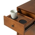 thumbnail image 5 of 26" Modern Wooden End Table End Table with Charging Station Tray and Storage Shelves Acorn, 5 of 8