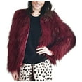 thumbnail image 3 of TAIAOJING Womens Fashion Coat Fashion Casual Wool Solid Color Floating Wool Short Jacket, 3 of 5
