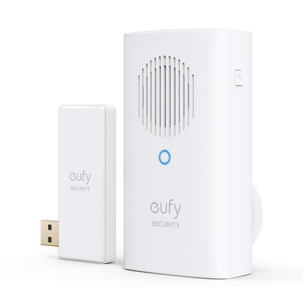Timbre adicional con vídeo de seguridad eufy, requiere timbre con vídeo 2K (alimentado por batería) o timbre con vídeo dual, tono de timbre simultáneo, control de volumen, funciona con HomeBase 2/Home