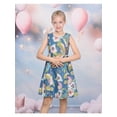 thumbnail image 2 of Sunny Fashion Girls Sleeveless Floral Print Cotton Dress Blue Casual Summer Dresses 4 Years, 2 of 7