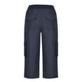 thumbnail image 4 of Capri Pants for Women 2025 Summer High Waisted Drawstring Casual Cago Capris with Pockets Womens Cropped Pants, 4 of 5