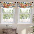 thumbnail image 2 of LALILO Kitchen Curtain Valance Red Orange And Yellow Rod Pocket Window Curtain 52"x 18" Set of 2, 2 of 6