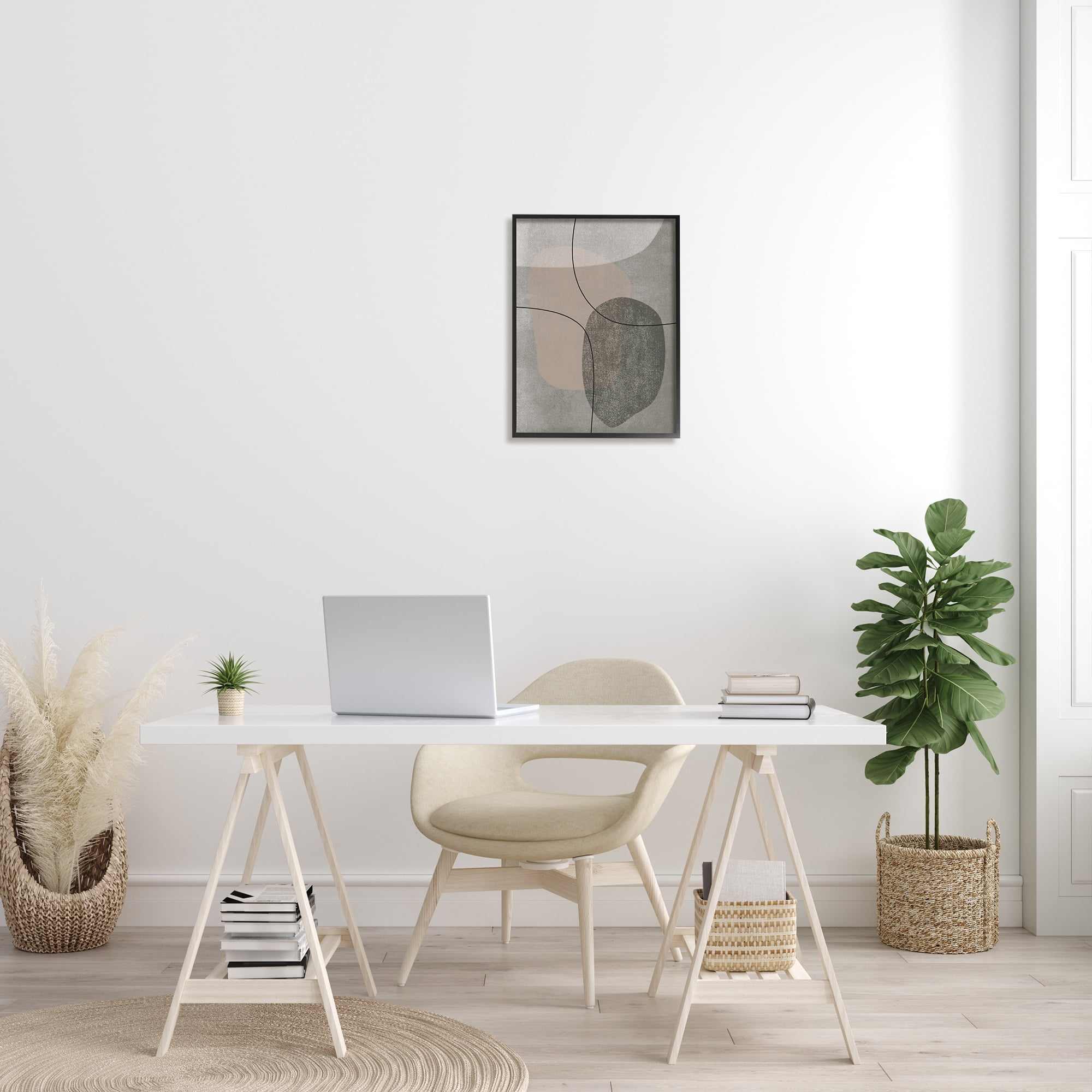 Stupell Industries Grey Pebble Like Shapes with Abstract Pattern, 16 x 20, Designed by JJ Design House LLC