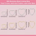 thumbnail image 2 of 1 Box 48Pcs Valentines Day Open Bezel Heart Charm Heart Bezel Charms 304 Stainless Steel Heart Charms Heart Linking Rings Heart Geometric Frames Charms for DIY, 2 of 9