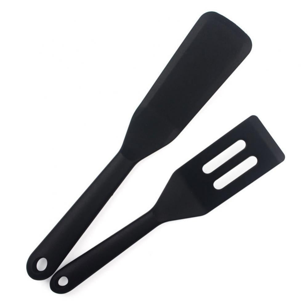 Hotwinter 2pcs Silicone Slotted Fish Turner Spatula Flipper Spatulas for Baking,Cooking Heat Resistant Non Stick Cookware, Size: 10.43 x 2.17 x 1.18