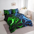thumbnail image 2 of Erosebridal Teens Gamepads Bedding Sets Twin Size,Green Blue Comforter Sets with Sheets,Video Game Bed in a Bag Twin size,Breathable Geometric Room Decor,Reversible,7pcs, 2 of 5