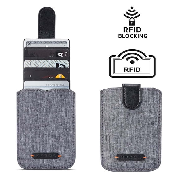 BotaniNest Card Holder for Back of Phone RFID Blocking 5 Pull Credit Card Cell Phone Wallet