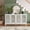 Antique Grey White + Hlollow Carved Design + Solid Wood+MDF, variant on 60" Antique Buffet Cabinet with Floral Carvings, TV Stand & Sideboard