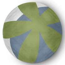5' Round Simply Daisy Bold Flower Modern & Contemporary Chenille Area Rug, Apple Green