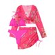 thumbnail image 1 of Bikini sólido con tirantes para mujer, bikini con escote en V profundo, cómodo traje de baño dividido, conjunto de cuatro piezas OAVQHLG3B Store lin121212, 1 of 4