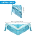 thumbnail image 2 of Uxcell Women's Belly Dance Hip Scarf with Sequins Triangle Wrap Skirts Waist Chain for Party Costume Performance Blue, 2 of 7