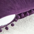 thumbnail image 5 of Phantoscope Pom Pom Velvet Series Decorative Throw Pillow, 12" x 20", Dark Purple, 2 Pack, 5 of 7