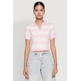 thumbnail image 2 of Womens Iris Striped Crop Polo Shirt, 2 of 5