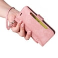 thumbnail image 6 of for Samsung Galaxy A52 Flip Case, Slide Card Pocket Premium PU Leather Folio Flip with Design Card Slots Wrist Strap Shockproof Kickstand Magnetic Protective Cover for Samsung A52, Pink, 6 of 15