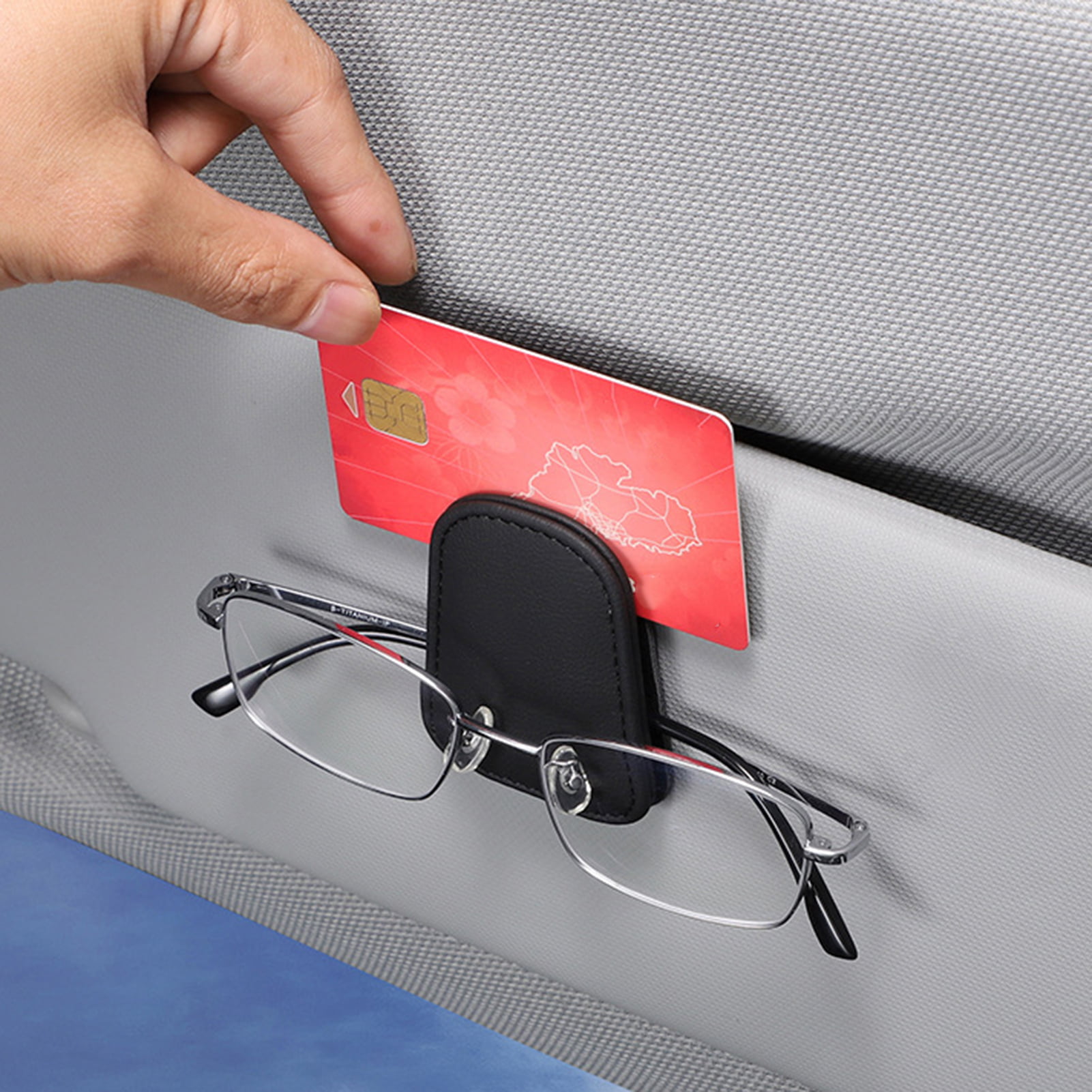 Bluethy Car Sunglass Holder Magnetic Anti-slip Multiple Use Elastic Band  Solid Color Storage Items Anti-scratch for Different Sizes Glasses Eyeglass  Hanger Clip Car Supplies 