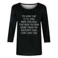 thumbnail image 4 of WREESH Womens Fashion T-Shirts Casual Printed Crew-Neck T-Shirt Loose 3/4 Sleeve Top Crew-Neck Top/Shirt Pullover Black, 4 of 5