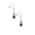thumbnail image 3 of Delight Jewelry Silvertone 3-D Purple & AB Crystal Owl Silver tone Infinity French Earrings, 3 of 4