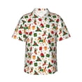 thumbnail image 1 of Balery Christmas Hat Cute Puppy Camisas hawaianas de manga corta para hombre, camisas playeras de corte holgado, camisas de vacaciones con botones,3X-Large, 1 of 7