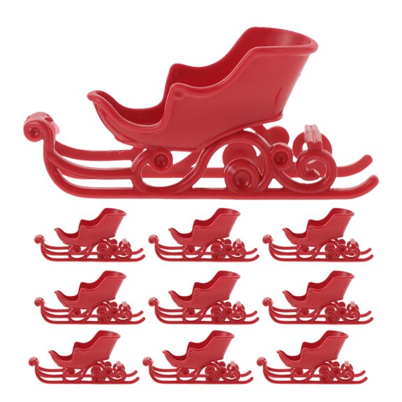 Milisten 10pcs Winter Figurines In Red Plastic For Festive Table Decor In Office Workers Space