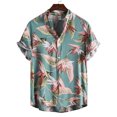 thumbnail image 4 of Floenr Mens T Shirts,Men Hawaiian Short Sleeve Beach Shirt Printed Summer Casual Button Down Shirts, 4 of 5