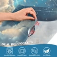 thumbnail image 3 of Yayeee Kitchen Curtains Tier Pair Light Filtering 27"x24" Rod Pocket Short Cafe Window Panel, Floating Whale, 3 of 7