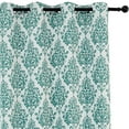 thumbnail image 3 of Anjee Teal Blackout Curtains for Bedroom 52 x 84 Inch, Vintage Damask Medallion Pattern Grommet Top 2 Panels Room Darkening Drapes for Bedroom Living Room, 3 of 8