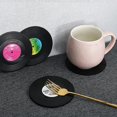 thumbnail image 2 of Posavasos para bebidas, juego de posavasos para discos de CD retro, posavasos redondos Afortunado Sencillez, 2 of 2