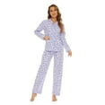 thumbnail image 2 of GLOBAL Womens 100% Cotton Notch Collar Pajama Set Homewear with Pockets, Spring & Summer, 2-Piece, Sizes S to 3X, 2 of 6