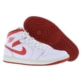 thumbnail image 4 of Nike Air Jordan 1 Mid SE Leather Mens Shoes Size 10, Color: White/Lobster/Dune Red/Sail, 4 of 4