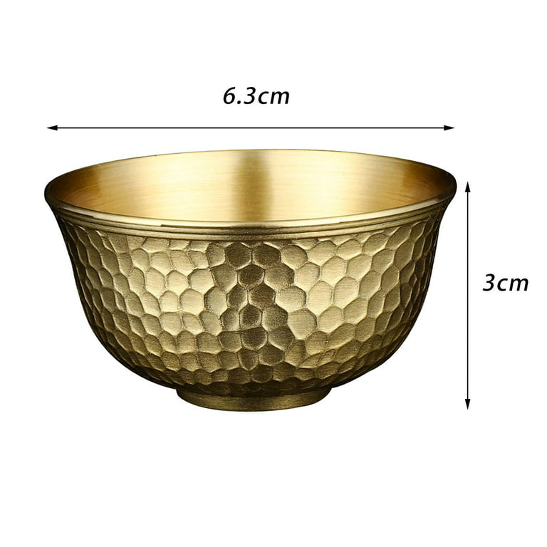 Treasure Bowl Decorative Heavy Duty Copper Mixing Bowl for Fresh Fruit Pasta, Size: 6.3cmx3cm, Gold