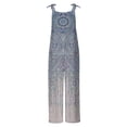 thumbnail image 4 of Usmixi Jumpsuits for Women Fashion Tie Dye Adjustable Strap Loose Wide Leg Pocket Comfy Linen Baggy Long Jumpsuits Overalls Summer Formal Ethnic Style Print Crewneck Sleeveless Maxi Rompers, 4 of 5