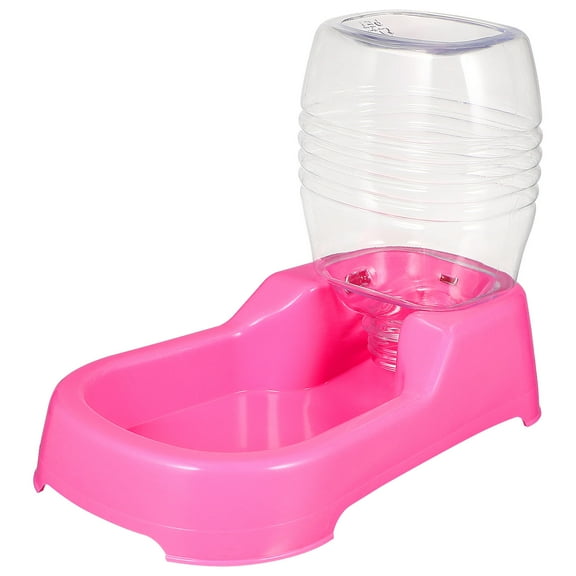 NICEXMAS 1Set Water Dispenser for Dogs Pink Round Plastic Easy to Clean for Dog Puppy