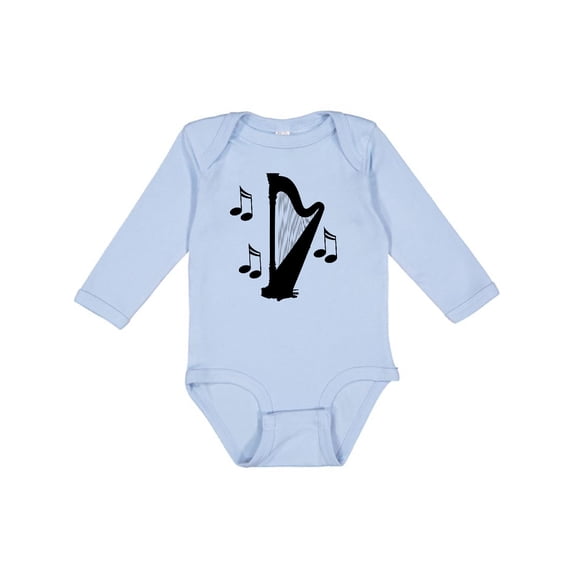Inktastic Harp Silhouette Music Gift Boys or Girls Long Sleeve Baby Bodysuit