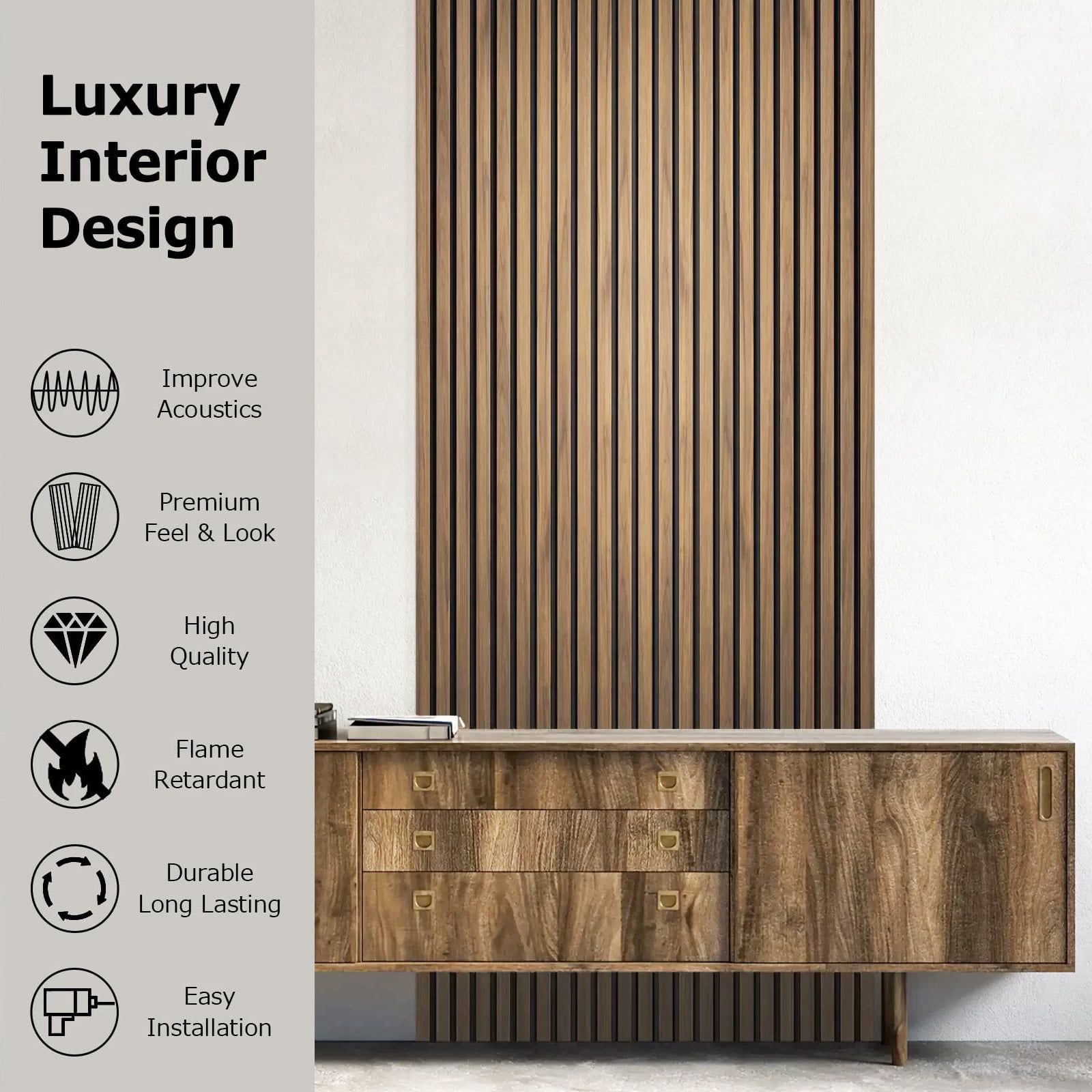 4 Pack Acoustic Wood Wall Panels,47.2" X 23.7" Soundproof Wall Panels,3D Fluted Sound Absorbing Panel Wood Slat Wall Panels for Wall Decor