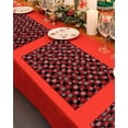 thumbnail image 4 of Winter Snowflakes Placemats Set of 6 Christmas Snowing Red Black Plaid Modern Heat Insulation Washable Place Mats, Rustic Non-Slip Table Mats for Dining Table Party Kitchen Decor,13x19 Inch, 4 of 4