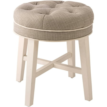 - Hillsdale Furniture Sophia Vanity Stool with Linen Gray Fabric