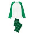 thumbnail image 6 of EYIIYE Family Christmas Pajamas Matching Sets, Cartoon Dinosaur Print Long-Sleeved Tops + Elastic Waist Plaid Pattern Trousers, 6 of 10