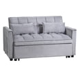 thumbnail image 6 of 3 in 1 Sleeper Sofa Bed, Pull Out Couch Bed with Adjustable Backrest and Pillows, 2 Seater Velvet Loveseat for Living Room, Bedroom, Grey, 6 of 8